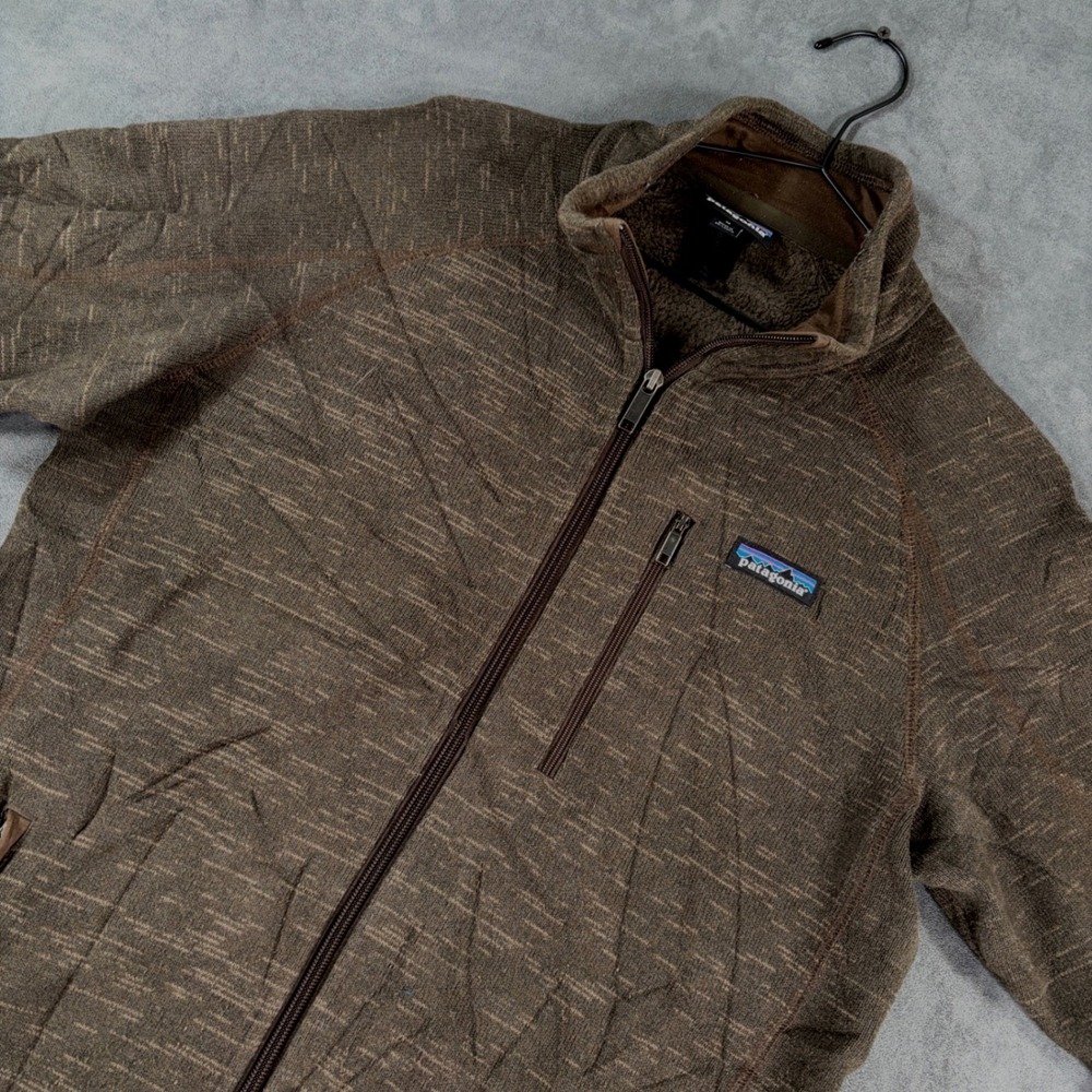 Patagonia Better Sweater Full Zip Jacket Mens Medium Brown Heathered Fleece